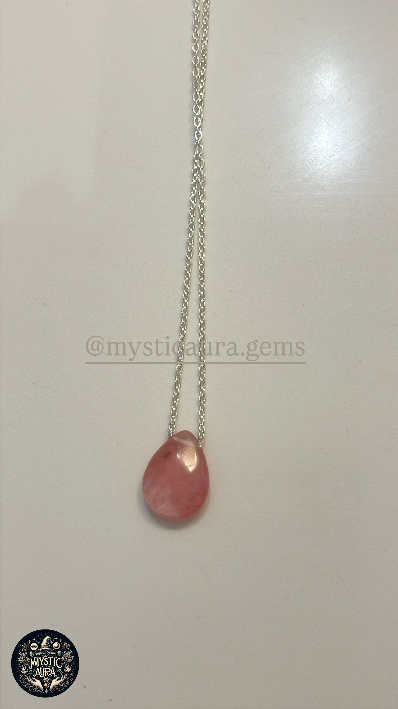 Pendentif Quartz Cerise Naturel – Collier Pierre Amour de Soi
