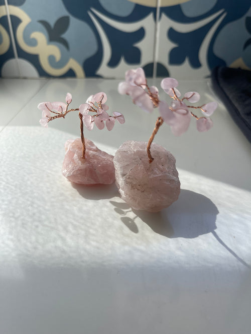 Arbre de Vie en Quartz Rose et Cuivre – Amour, Douceur et Harmonie