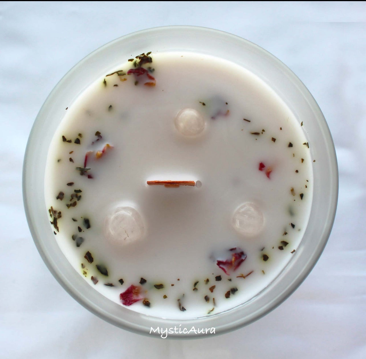 Bougie Amour Quartz Rose & Rose – Amour de Soi, Harmonie & Énergie du Cœur