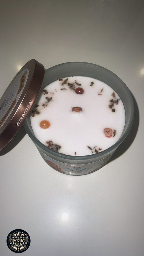 Bougie Énergie Positive – Cornaline & Palo Santo | Green Tree